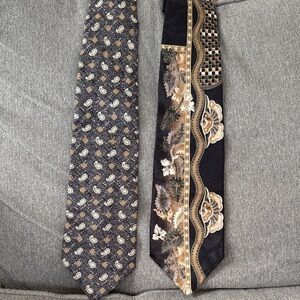 Massimo Black and Gold Patterned Ties